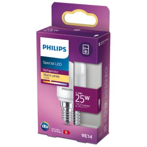 Philips LED Candela per Frigoriferi 3,2W E14 230V T25 250lm 2700K Equivalente 25W