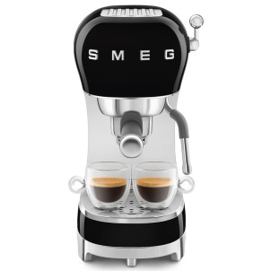 Smeg ECF02BLEU Nero Lucido 50's Style Macchina del Caffè Espresso Vapore Cappuccino