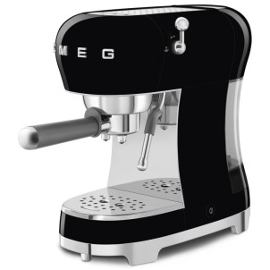 Smeg ECF02BLEU Nero Lucido 50's Style Macchina del Caffè Espresso Vapore Cappuccino