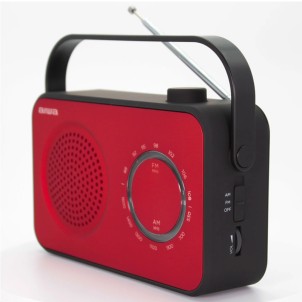 Aiwa R-190RD Red Radio FM AM Portatile Altoparlante 8cm Uscita Cuffia Corrente e Batterie