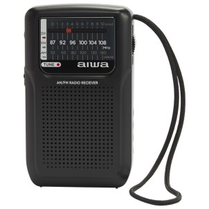 Aiwa RS-33 Black Radio FM AM Tascabile Altoparlante Auricolari Batterie 2x AA