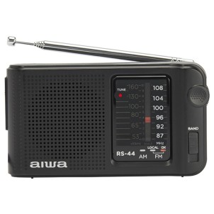 Aiwa RS-44 Black Radio FM AM Portatile Altoparlante Auricolari Batterie 2x AA