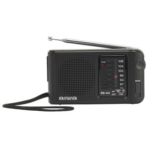 Aiwa RS-44 Black Radio FM AM Portatile Altoparlante Auricolari Batterie 2x AA