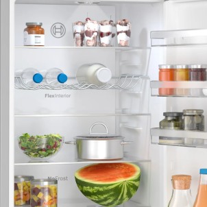 Bosch KGN392LCF Inox Look Frigorifero Combinato 203x60 NoFrost VitaFresh 0°C Inverter ManiglieIntegrate Serie4