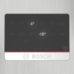 Bosch KGN367LDF Inox Look Frigorifero Combinato 186x60 NoFrost VitaFresh 0°C Inverter Display ManiglieIntegrate Serie4