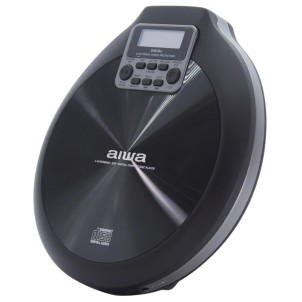 Aiwa PCD-810BK Black Lettore CD MP3 Portatile ESP 120sec Pile Ricaricabili 2xAA MicroUSB Custodia