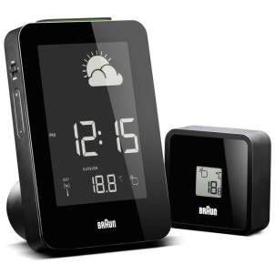 Braun BNC013BK-RC Black Orologio Digitale RadioControllato Stazione Meteo Temperatura Umidità SensEsterno Sveglia Snooze