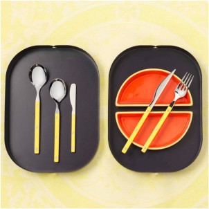 Bugatti Allegra Coltello da Tavola Giallo Opaco Pezzo Singolo