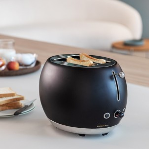 Bugatti Romeo Nero Opaco Tostapane Espulsione Automatica Cassetto Briciole Designer Andreas Seegatz