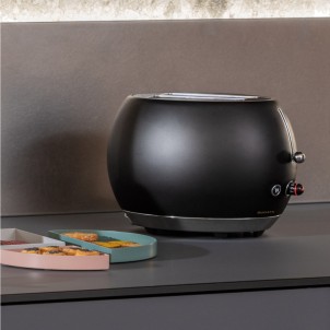 Bugatti Romeo Nero Opaco Tostapane Espulsione Automatica Cassetto Briciole Designer Andreas Seegatz