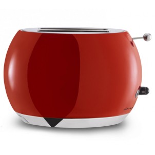 Bugatti Romeo Rosso Lucido Tostapane Espulsione Automatica Cassetto Briciole Designer Andreas Seegatz