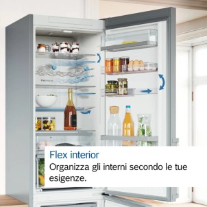 Bosch KGN39AIAU Inox Frigorifero Combinato 203x60 NoFrost VitaFresh 0°C Inverter Silent 29dB Maniglie Serie6