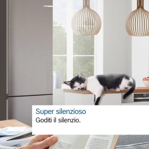 Bosch KGN39AIAU Inox Frigorifero Combinato 203x60 NoFrost VitaFresh 0°C Inverter Silent 29dB Maniglie Serie6