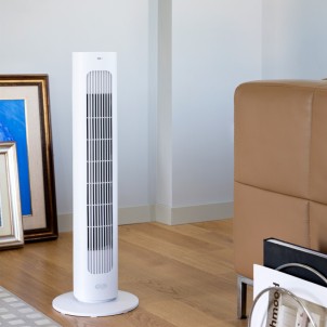 Argo Astrid Bianco Ventilatore a Torre Rotazione 70° 4 Velocità 3 Modalità Timer Telecomando