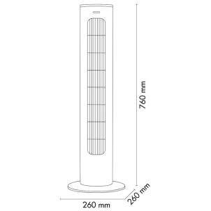 Argo Astrid Bianco Ventilatore a Torre Rotazione 70° 4 Velocità 3 Modalità Timer Telecomando