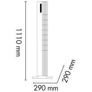 Argo Pury Tower Bianco Ventilatore Purificatore a Torre Rotazione 80° 12 Velocità 3 Modalità Timer Telecomando