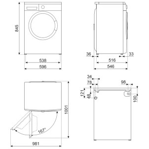 Smeg WM84SEA Lavatrice 60cm 8Kg 1400giri Vapore Rapido14min CaricoVariabile MotoreInverter