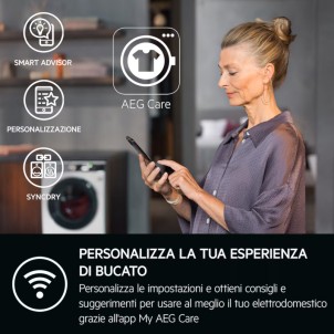 AEG TR9T94ABYS Asciugatrice 9Kg AbsoluteCarePlus ProSteam 3DScan WoolmarkBlue FiltroOKOFlow Serie9000