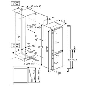 AEG NSC6N181ES Frigorifero Incasso Combinato NoFrost TwinTech TouchControl PortaTraino H177 Serie6000