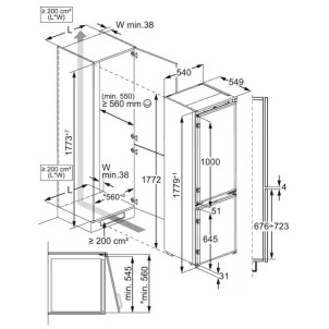 AEG PCB9000 Frigorifero Incasso Combinato NoFrost TwinTech MultiChill0° CongelatoreMultiSwitch Traino H177 Serie9000PremierLine
