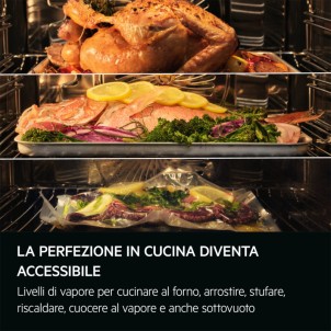 AEG PO9000ST Nero Forno Incasso Multifunzione 100%Vapore Sottovuoto CookSmartTouch+8" Termosonda Serie9000PremierLine