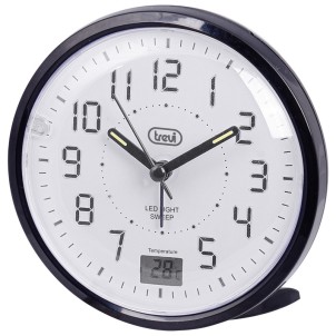 Trevi SL3P27 Nero Orologio Sveglia Lancette Movimento Silenzioso Suoneria Elettronica Luce Temperatura