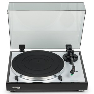 Thorens TD 402 DD Black HighGloss Giradischi Trazione Diretta 33/45giri AutoPlay-Off PrePhono AudioTechnica AT-VM95E
