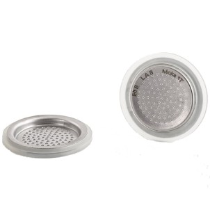E&B Lab Competition Moka Filter 6T Filtro Acciaio Fori 0,2mm Guarnizione Silicone