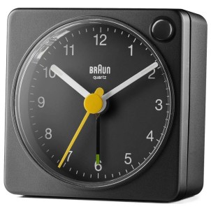 Braun BC02XB Black Orologio Analogico Quarzo Sveglia Crescendo Snooze Luce Lancette Punta Luminosa