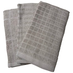 Maison Sucrée Asciughini in Spugna Set 3 pezzi Essenziale var.04 Tortora 50x50cm