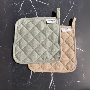 Maison Sucrée Presina Classica Trapuntata Essenziale var.08 Salvia 19x19cm Misto Lino