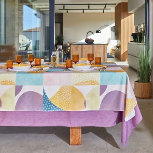 Maison Sucrée Tovaglia Korin Pastelli Vibranti 155x225 Tessuto AntiMacchia NoStiro