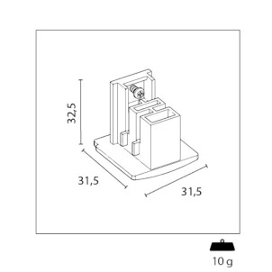 Century ACBNRNE-CNEND Black Connettore Terminale Binario Serie Track Light