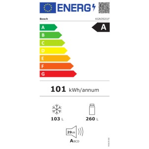 Bosch KGN392I1F Inox Frigorifero Combinato 203x60 NoFrost VitaFresh 0°C Inverter Silent29dB ManiglieIntegrate Serie4