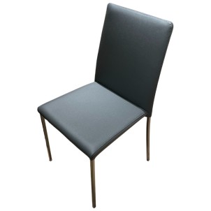 Mobilegno Sedia Gaia Ecopelle Grigio Scuro Struttura Verniciato Tipo Inox