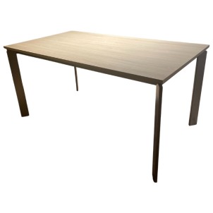 Mobilegno Tavolo Chiara 160-210-260x90 Allungabile Piano Rovere Corteccia Struttura Verniciato Tipo Inox