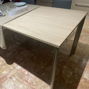 Mobilegno Tavolo Chiara 160-210-260x90 Allungabile Piano Rovere Corteccia Struttura Verniciato Tipo Inox