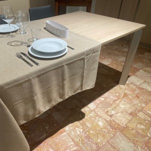 Mobilegno Tavolo Chiara 160-210-260x90 Allungabile Piano Rovere Corteccia Struttura Verniciato Tipo Inox