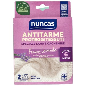 Nuncas Antitarme Proteggitessuti 2 Cialde Fresco Lavanda Efficace per 6 Mesi