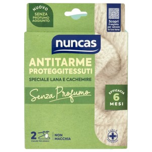 Nuncas Antitarme Proteggitessuti 2 Cialde Senza Profumo Efficace per 6 Mesi