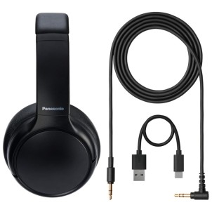 Panasonic RB-M600BE-K Black Cuffia Padiglione Bluetooth XBS Deep Hybrid Noise Cancelling Autonomia 65h
