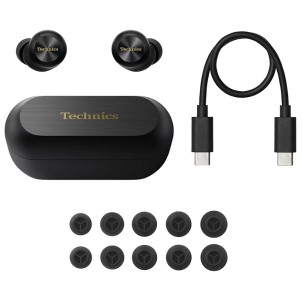 Technics EAH-AZ100E-K Black Auricolari Bluetooth Multipoint DualHybridNoiseCancelling MagneticFluidDriver Custodia 