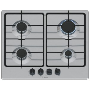 Bosch PGP6B5K85 Inox Piano Cottura Gas 60cm Comandi Frontali Sicurezza Fuochi Serie4