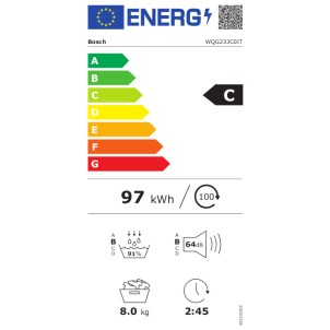 Bosch WQG233C0IT Asciugatrice 8Kg CestelloLana AutoDry IronAssist Filtro EasyClean Motore Inverter Bidirezionale Serie6