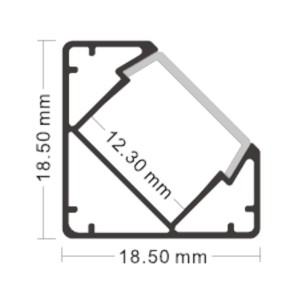 Century KPRAN-1818 Alluminio 200cm Profilo Angolare per Striscia Led Cover Opaca