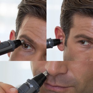 Panasonic ER-GN33-H301 Regola Peli Naso e Orecchie Tecnologia Doppia Lama Wet&Dry Pila AA