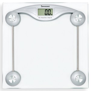Barazzoni Bilancia PesaPersone Digitale Vetro Trasparente Max 180 kg On Off Automatico