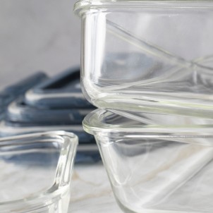 Barazzoni Contenitore Vetro con Coperchio 640ml 2-3 Porzioni