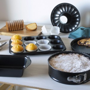 Barazzoni Tortiera Apribile 1 Fondo 28cm Acciaio al Carbonio Rivestimento Antiaderente