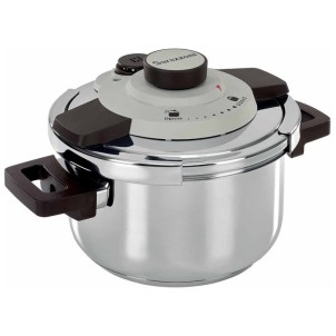 Barazzoni Facile Dual System 4,5L 22cm Inox Pentola a Pressione Meccanismo a Ganascia 4 Valvole 2 Pressioni Fondo Triplen
